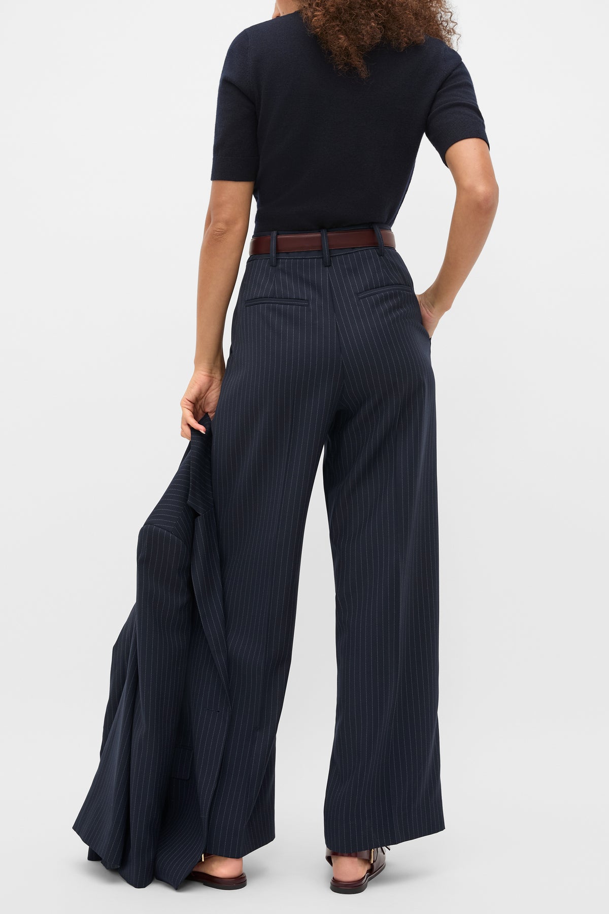 Wool Blend Pinstripe Trouser