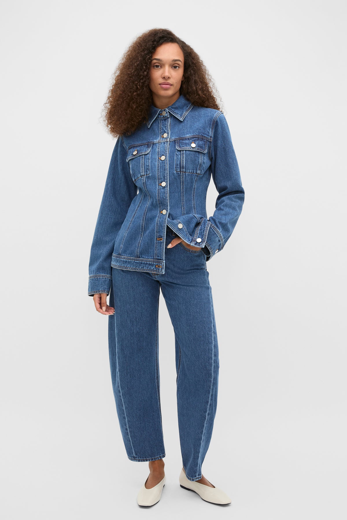Denim Cinch Waist Jacket