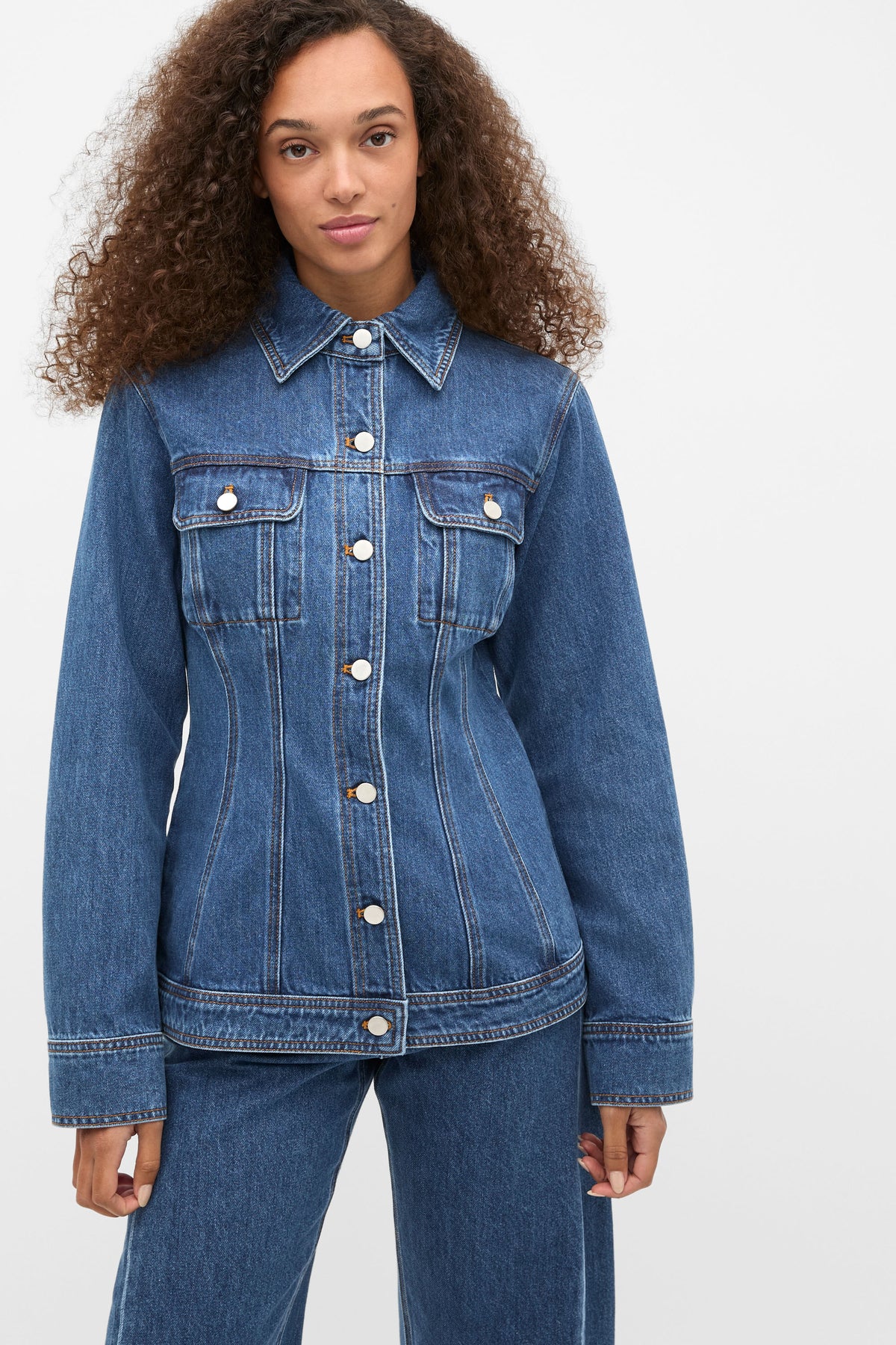 Denim Cinch Waist Jacket