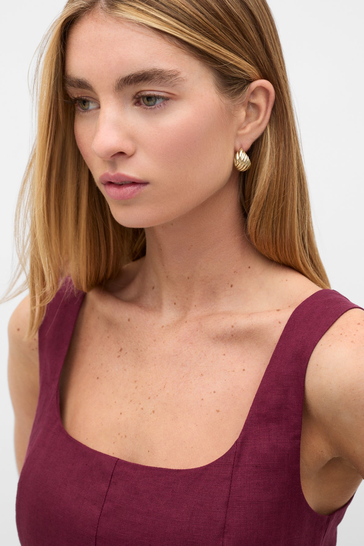 Fluted Hoop Earring