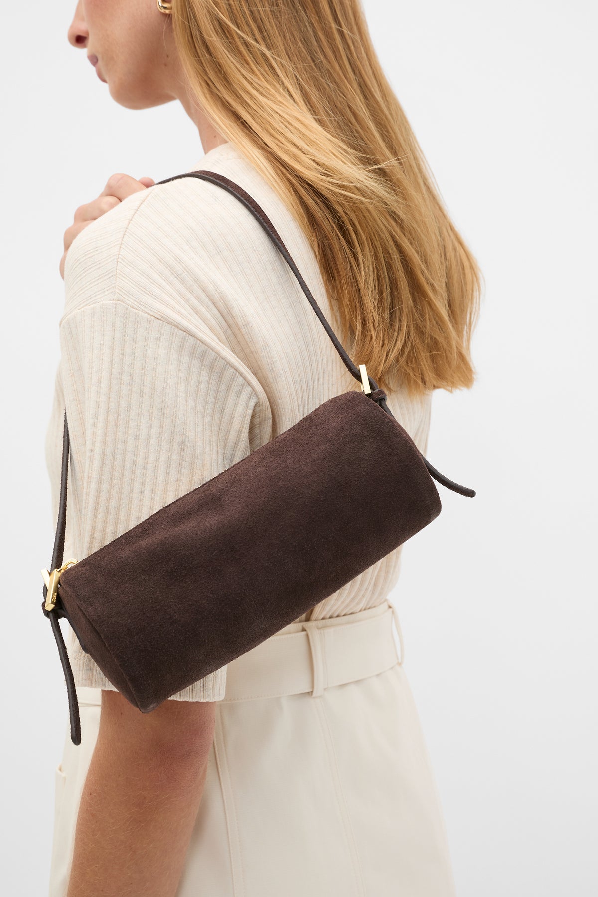 Suede Pouch Shoulder Bag