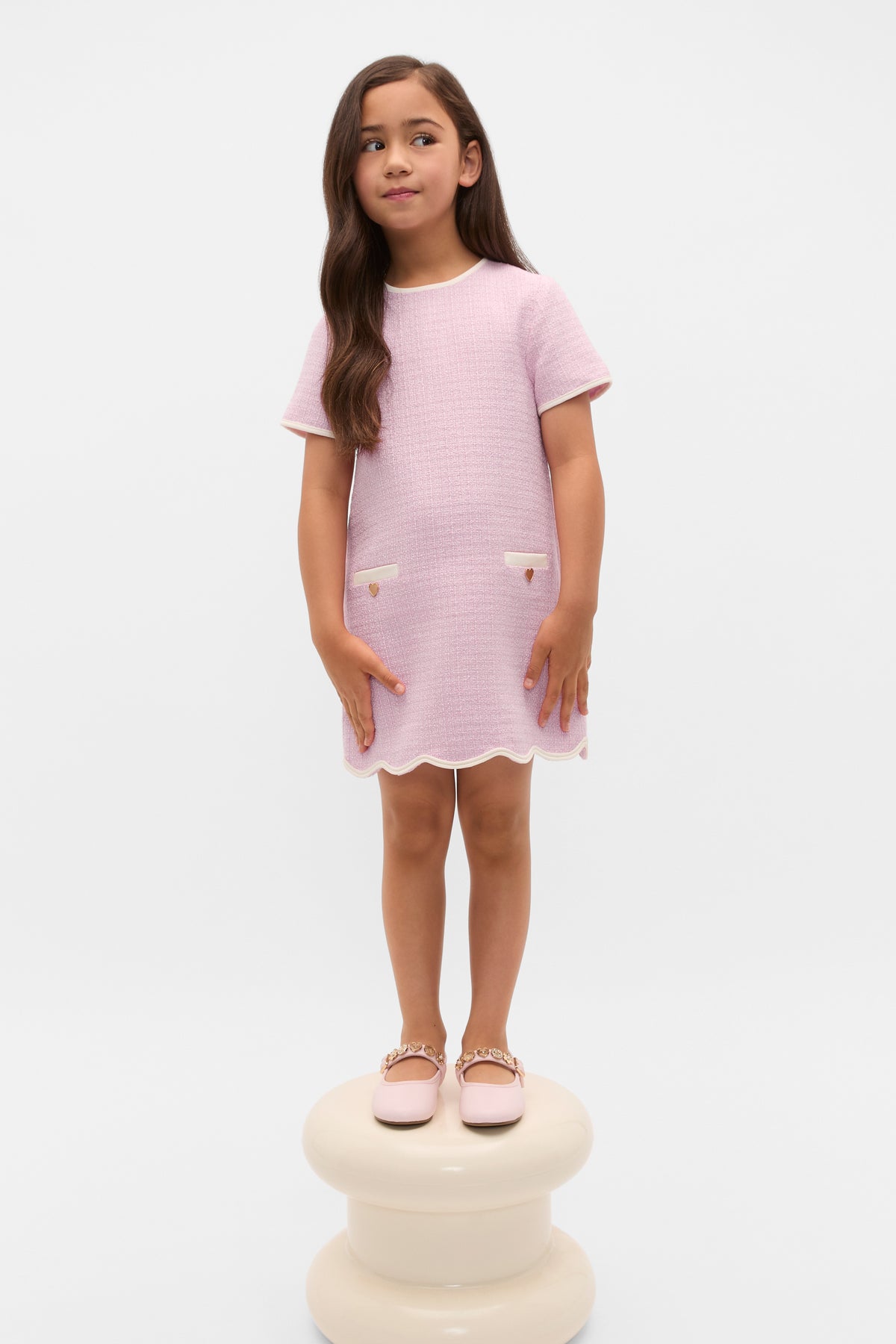 Scallop Tweed Dress