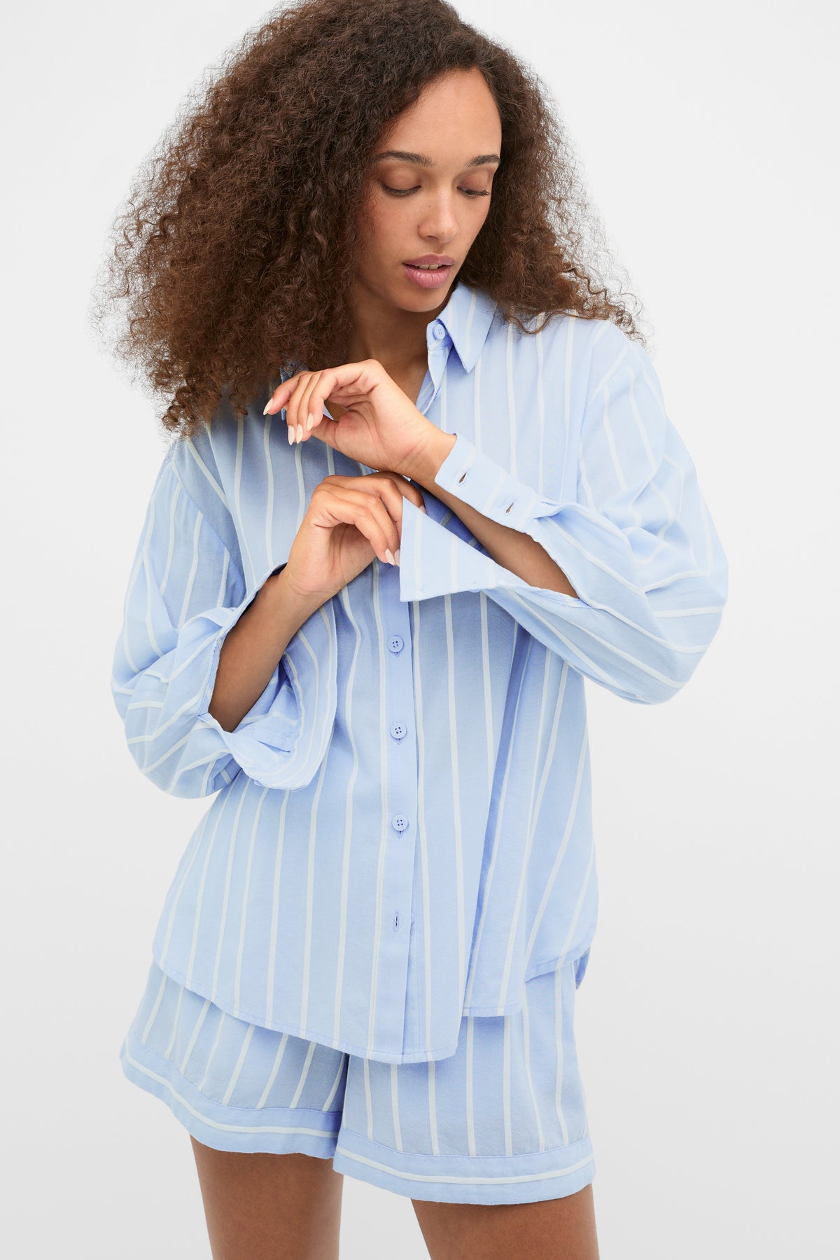 Stripe Shirt and Short PJ Set