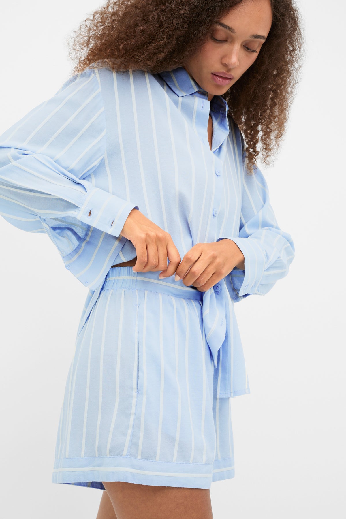 Stripe Shirt and Short PJ Set