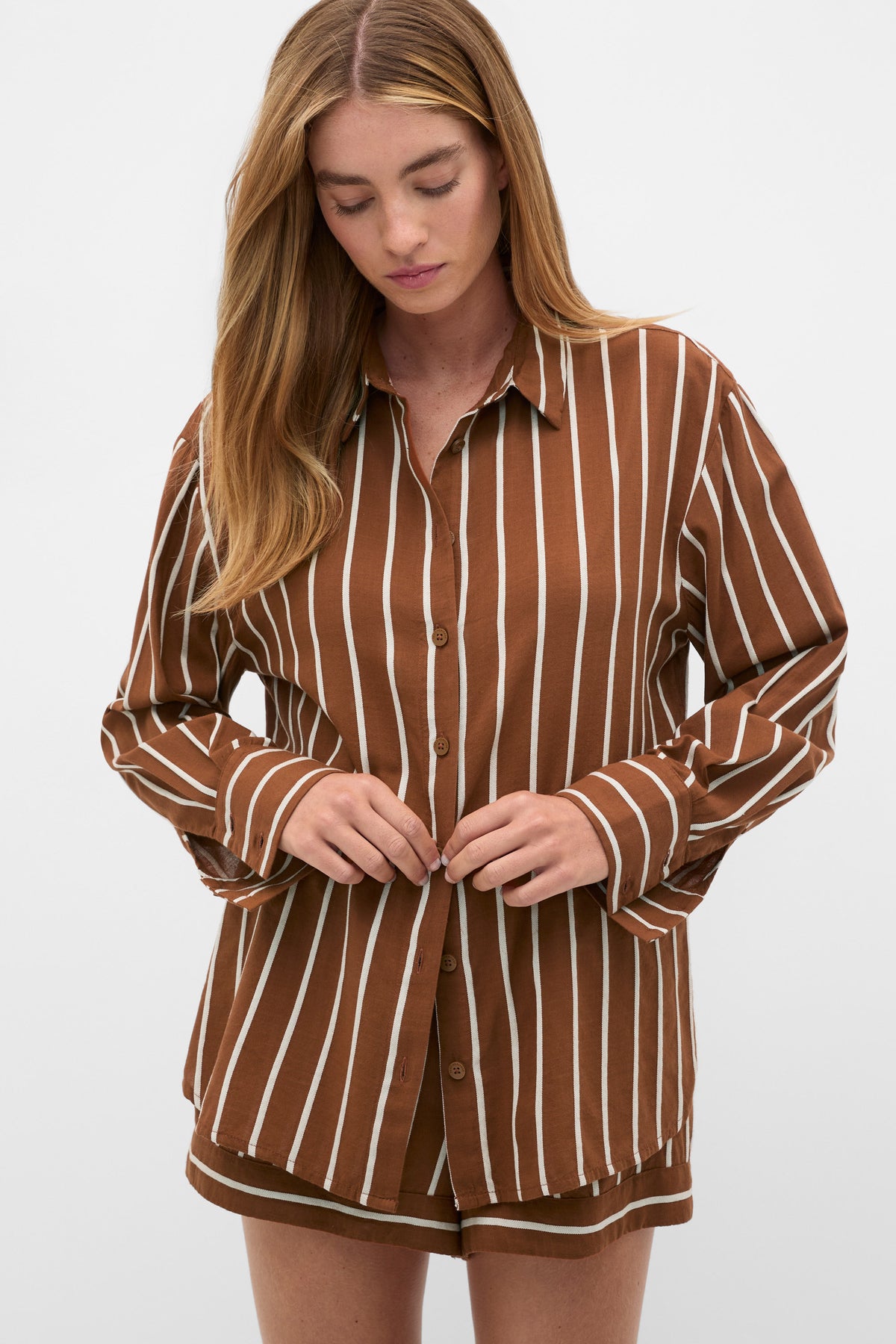 Stripe Shirt and Short PJ Set