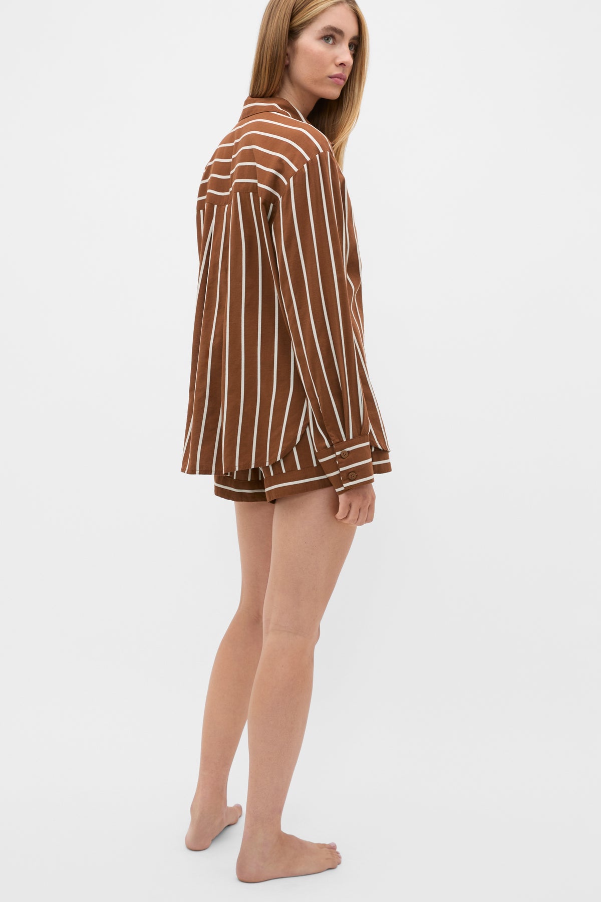 Stripe Shirt and Short PJ Set