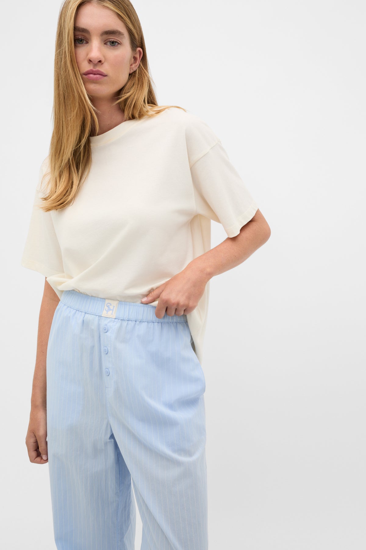 Stripe Shirt and Pant PJ Set