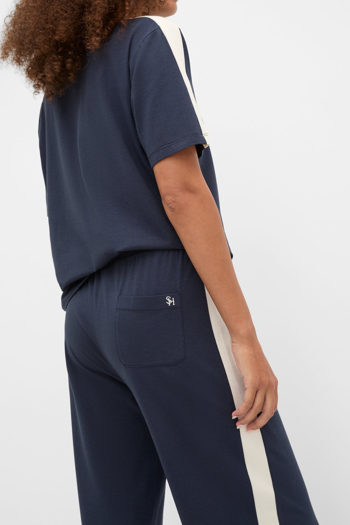 Contrast T-Shirt and Pant PJ Set
