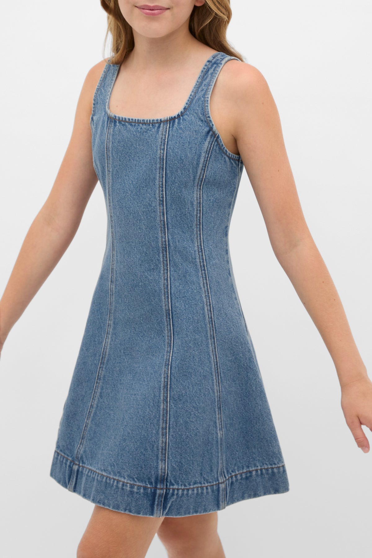 Panelled Denim Dress