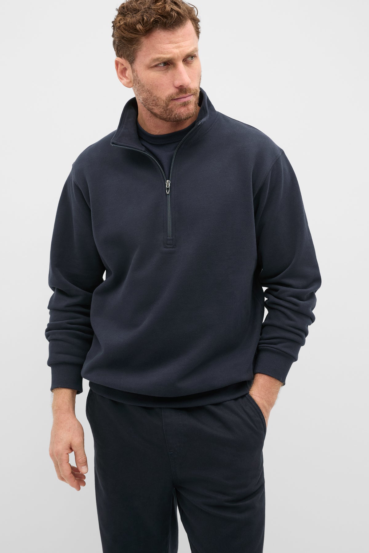 Half Zip Brushed Sweat