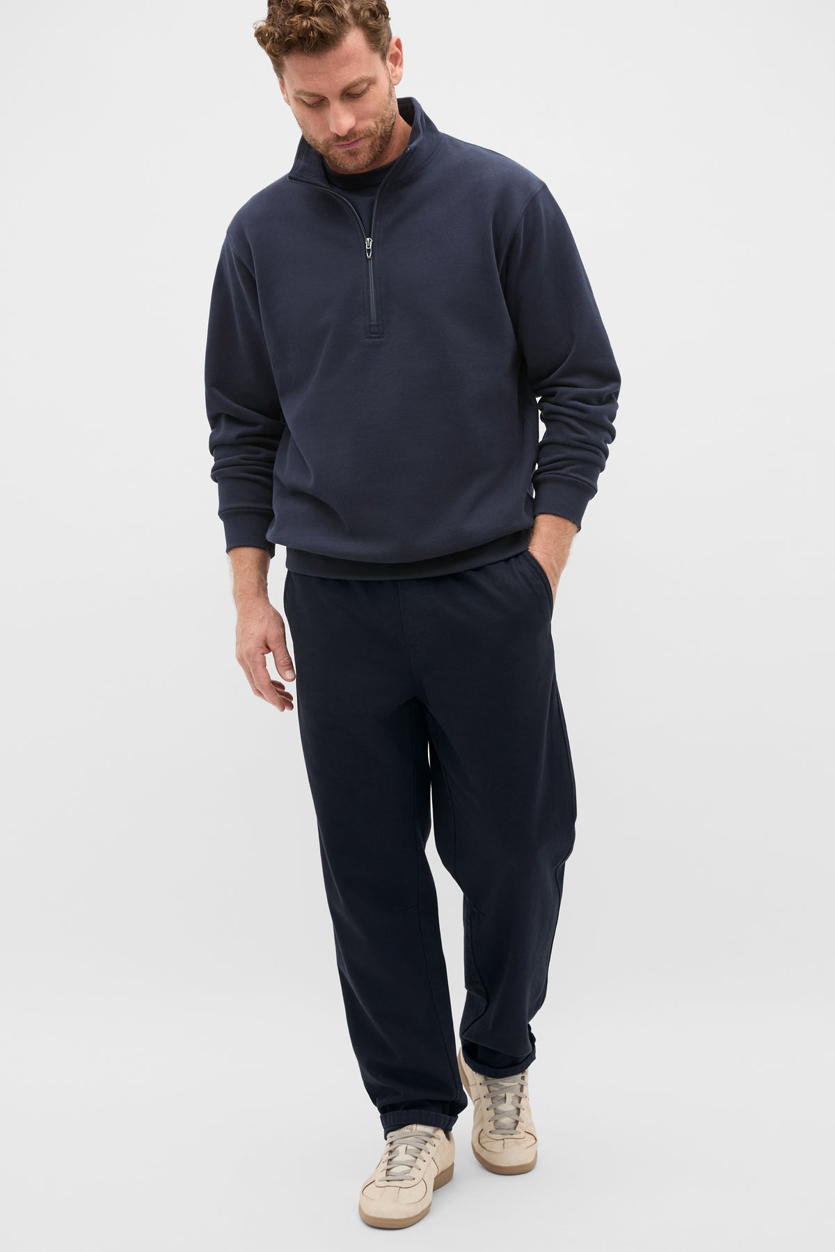 Half Zip Brushed Sweat