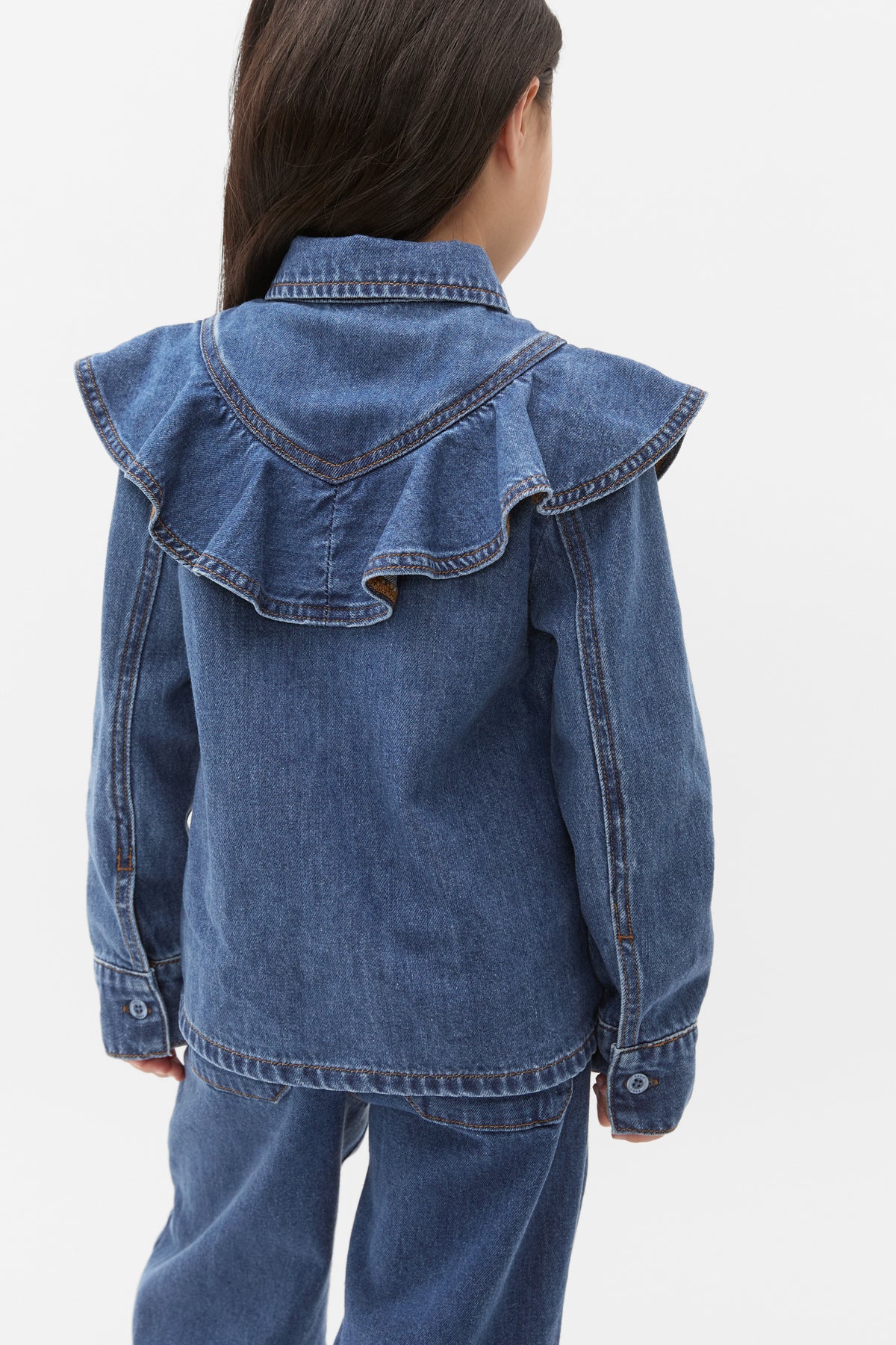 Ruffle Denim Shirt
