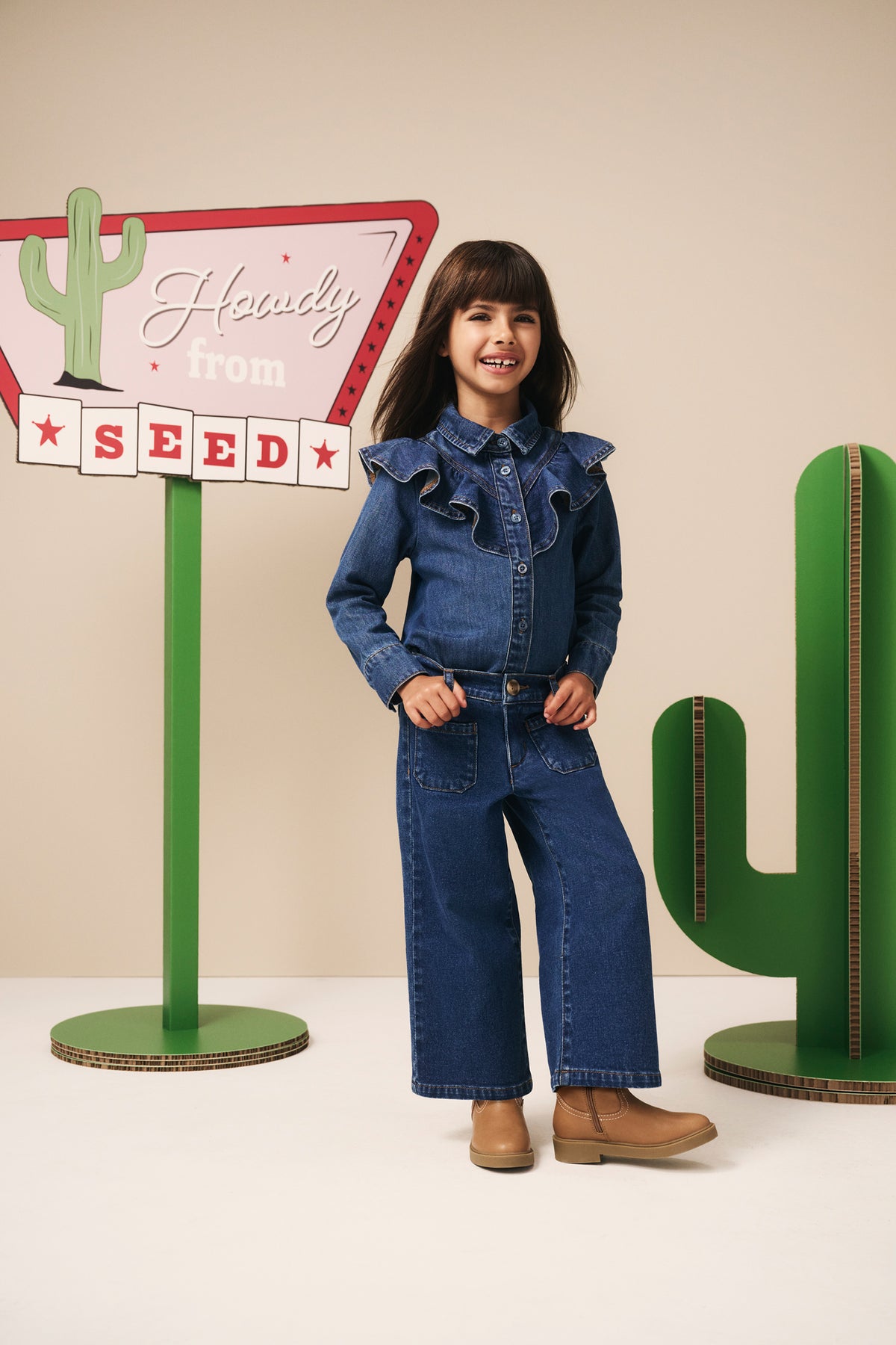 Ruffle Denim Shirt