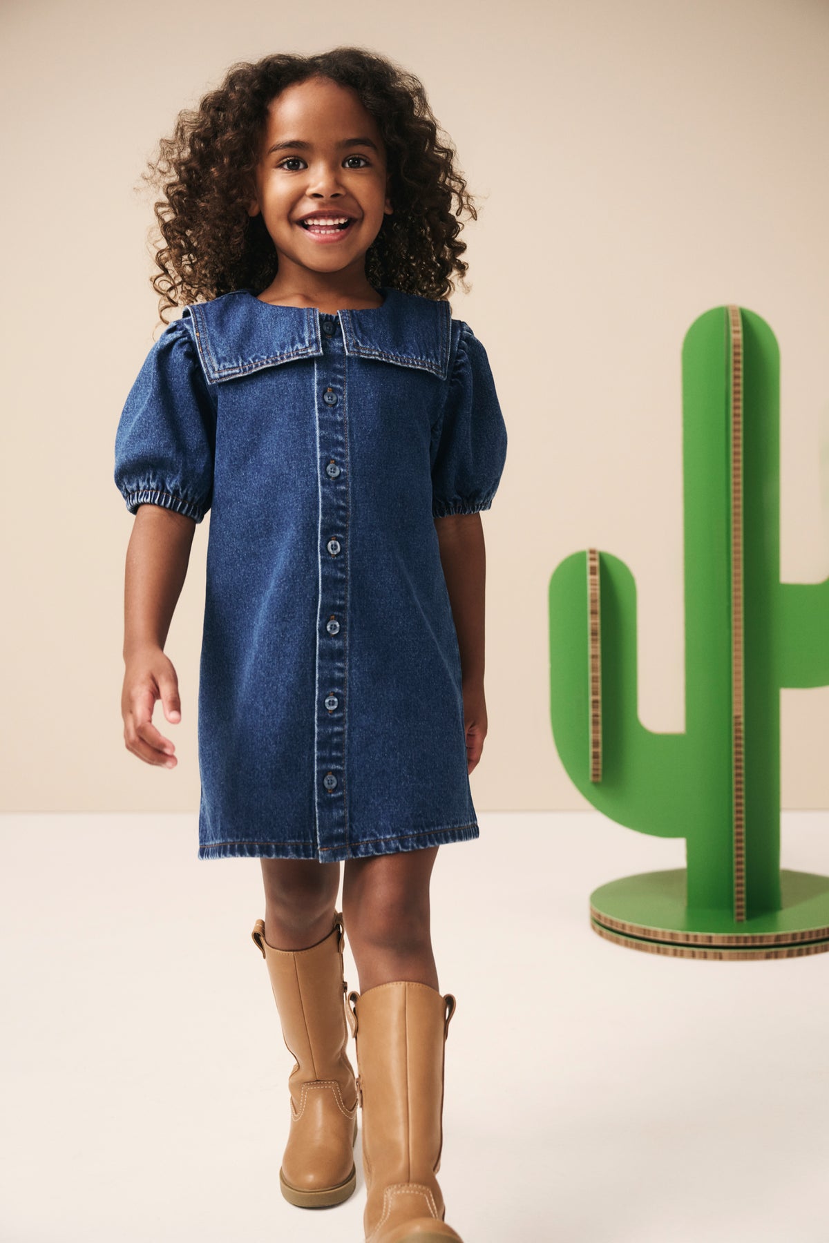 Collar Denim Dress