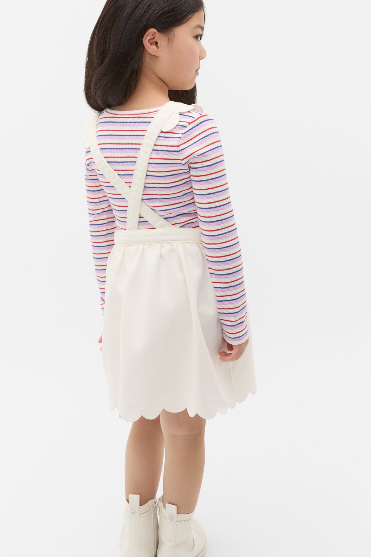 Scallop Denim Pinafore