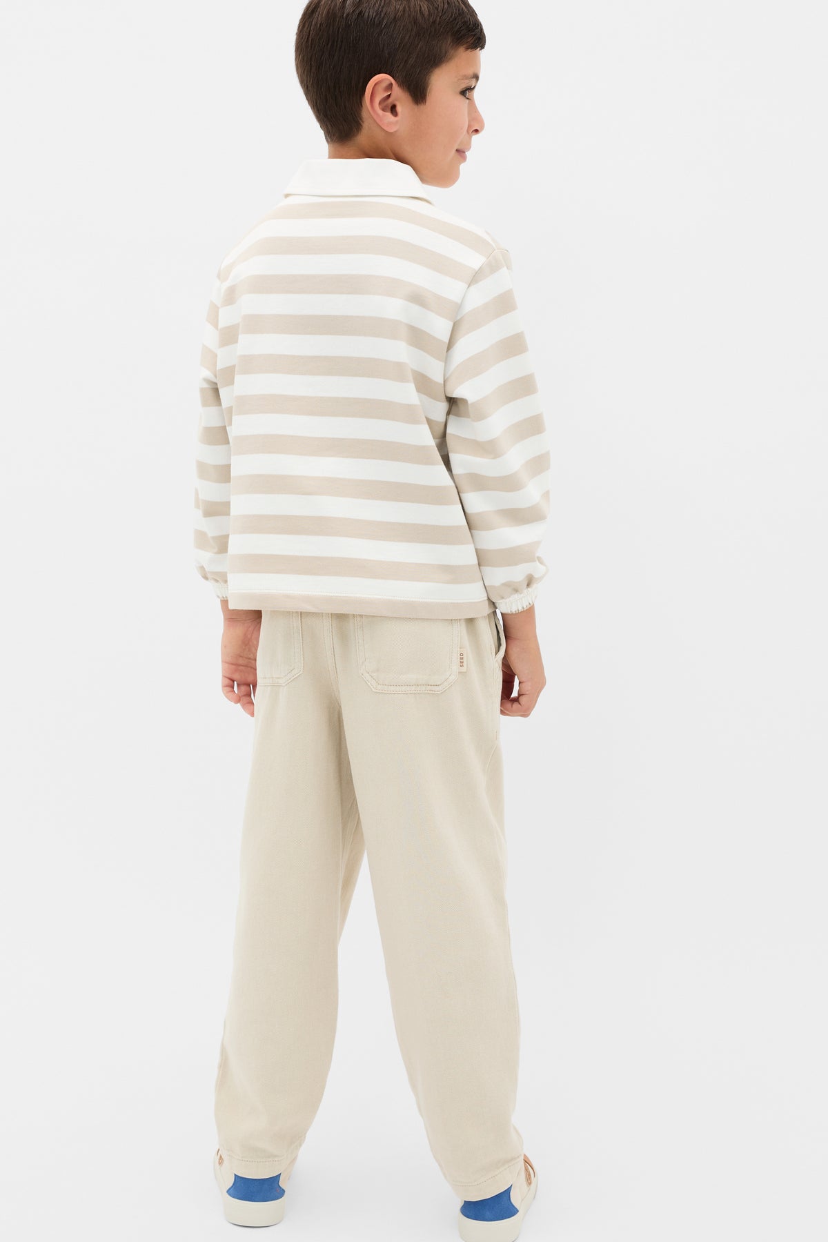 Stripe Collar Logo Sweat