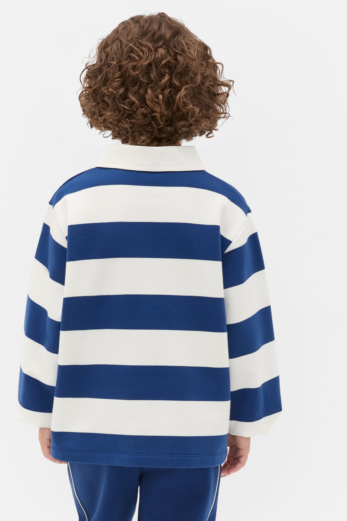 Stripe Collar Logo Sweat