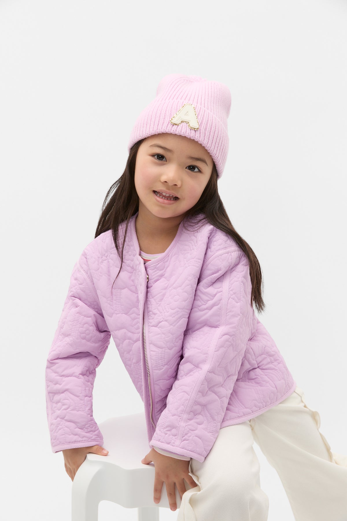 Glitter Initial Beanie