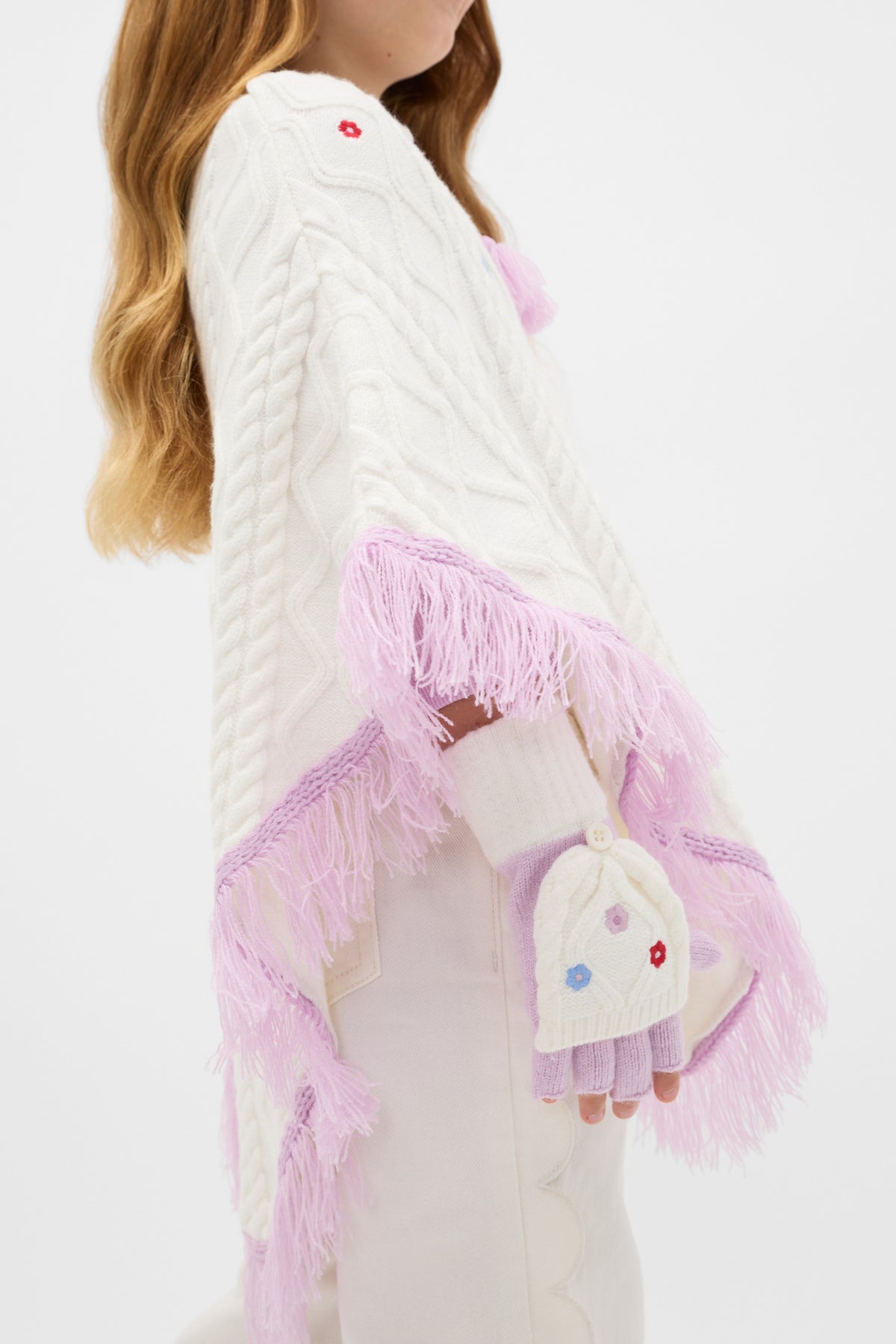 Embroidered Flower Mittens
