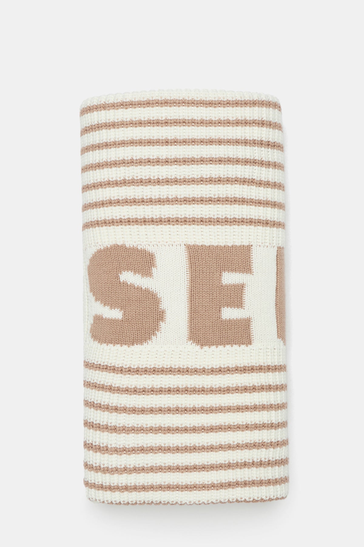 Logo Stripe Knit Blanket