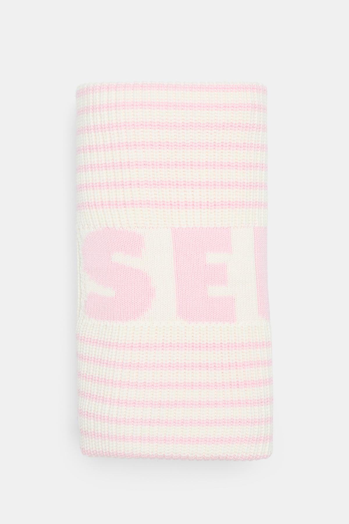 Logo Stripe Knit Blanket