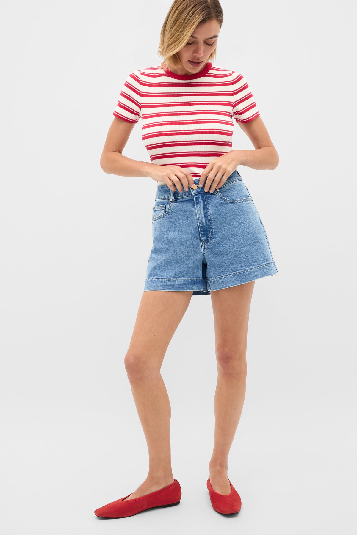 Denim High Waisted Short