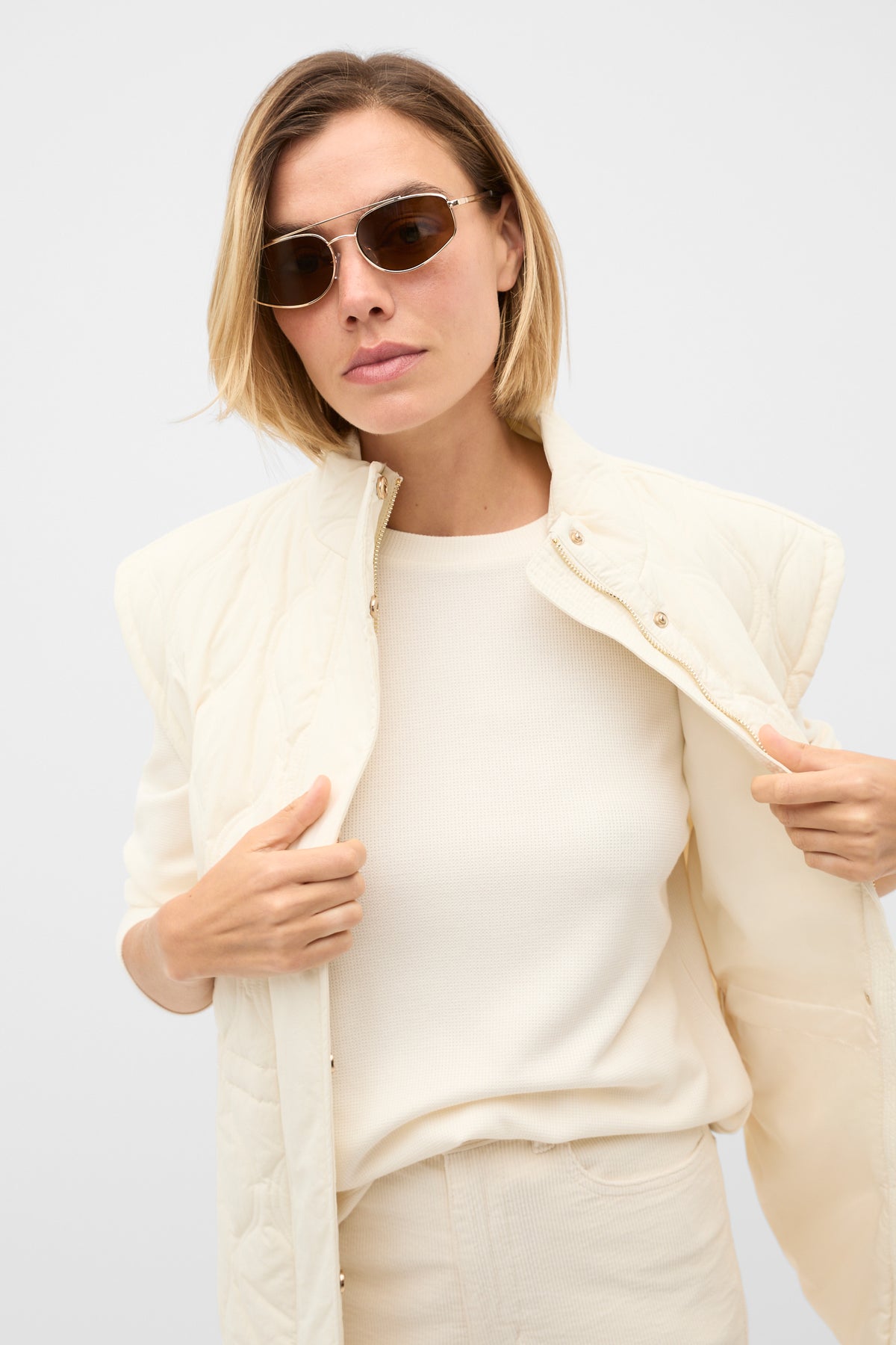 Micro Waffle Crew Neck Top
