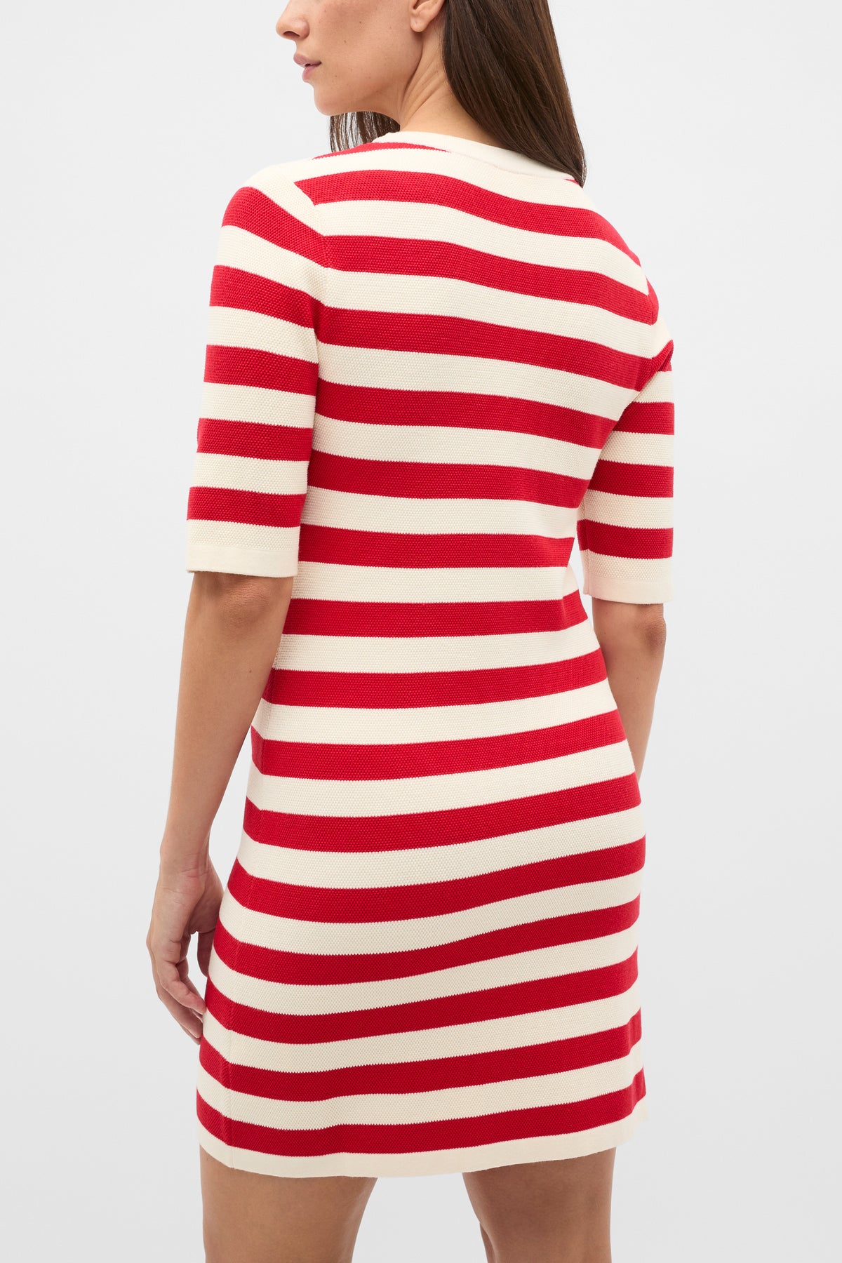 Textured Stripe Knit Mini Dress