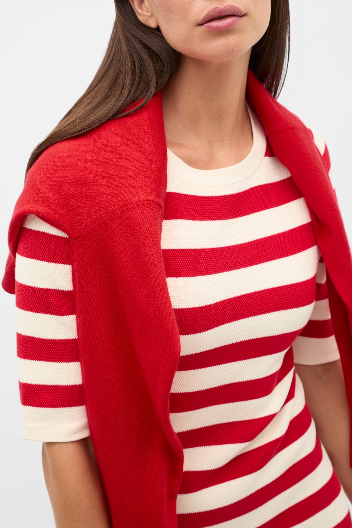 Textured Stripe Knit Mini Dress