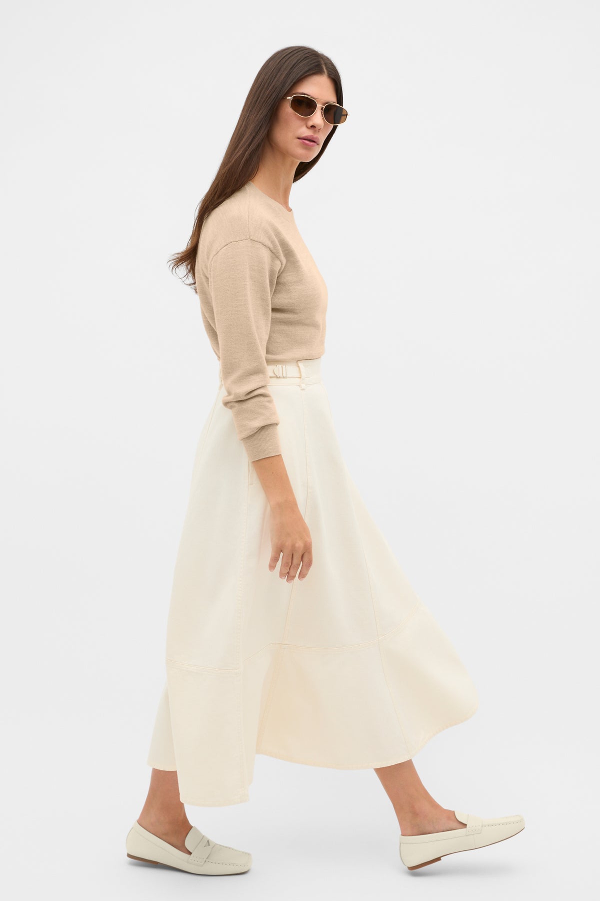 Soft Denim Side Buckle Skirt