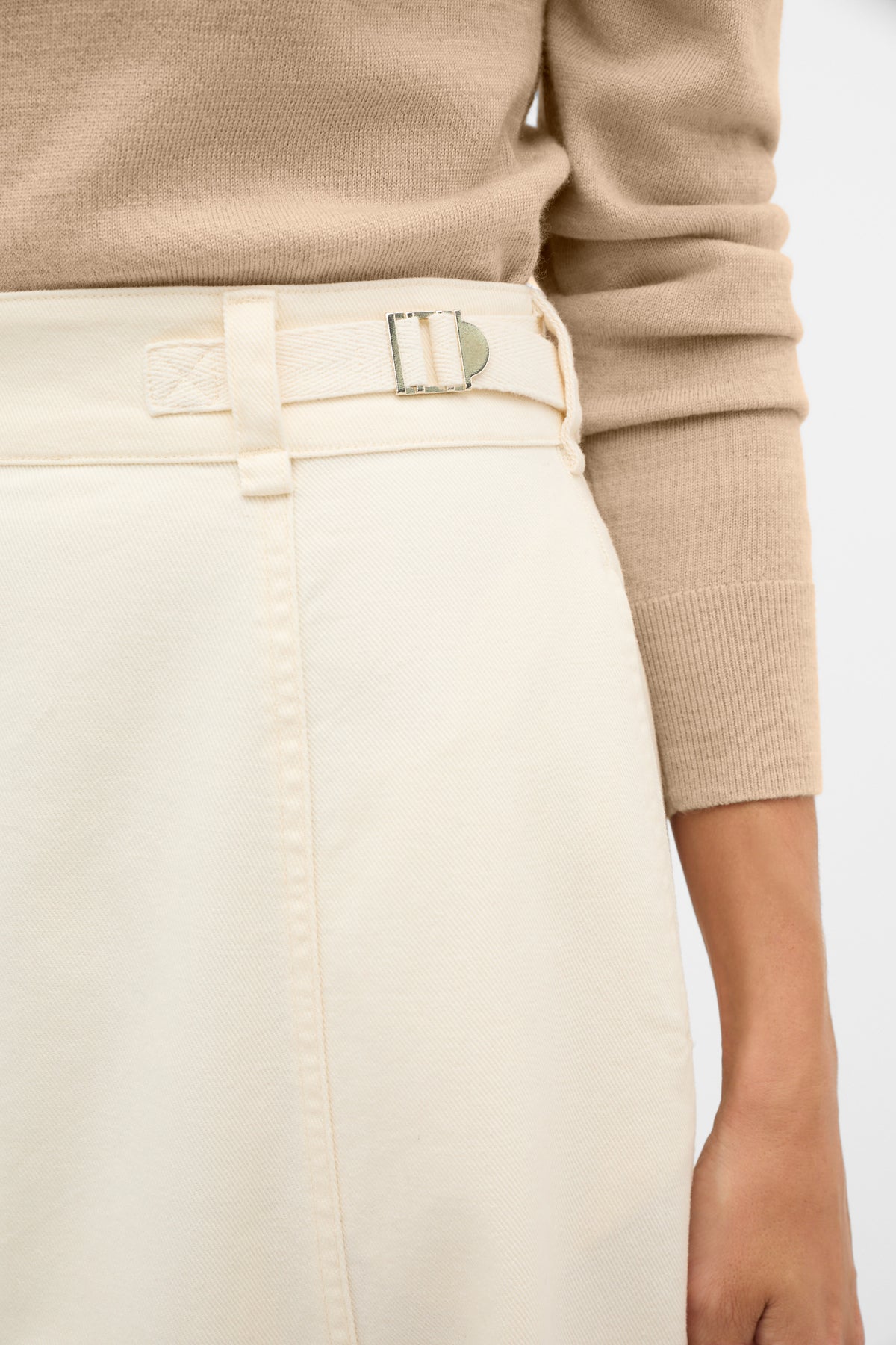 Soft Denim Side Buckle Skirt