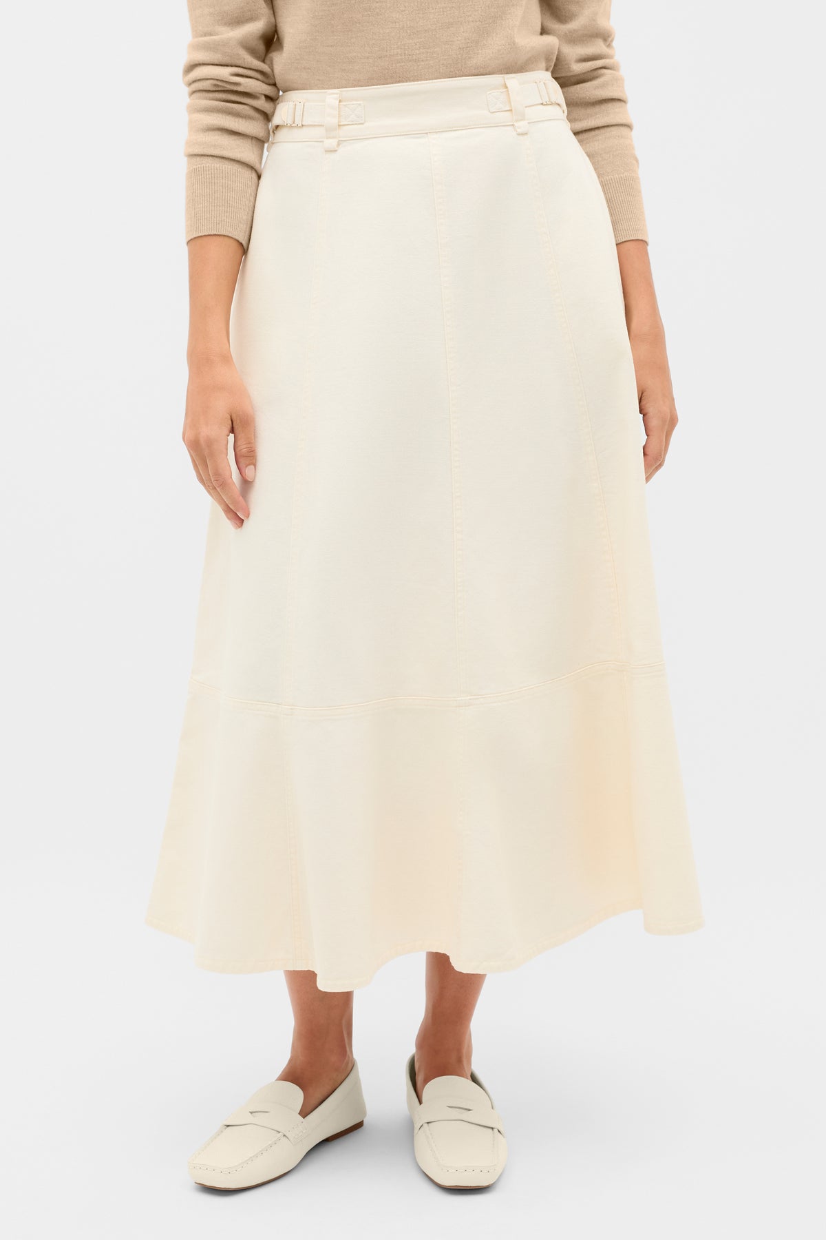 Soft Denim Side Buckle Skirt