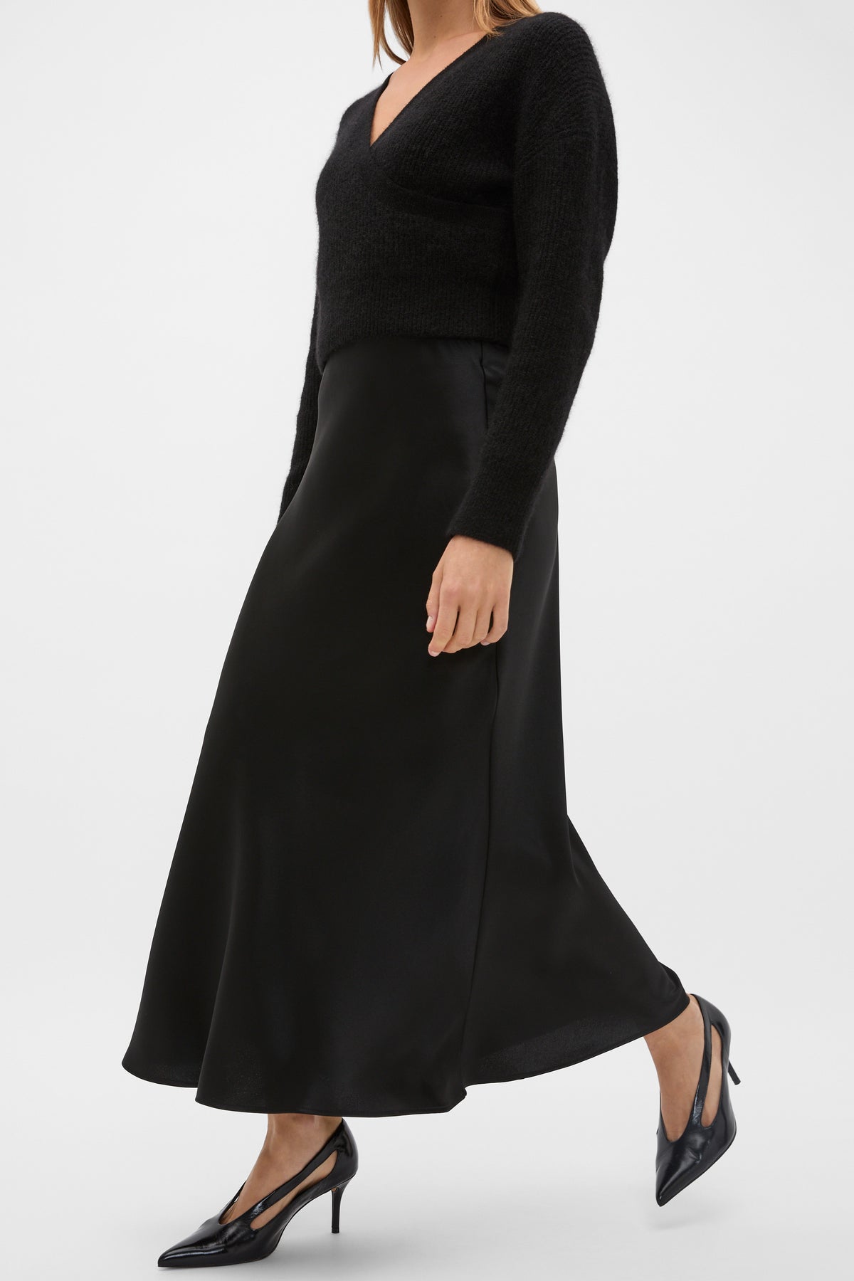 Satin Midi Skirt