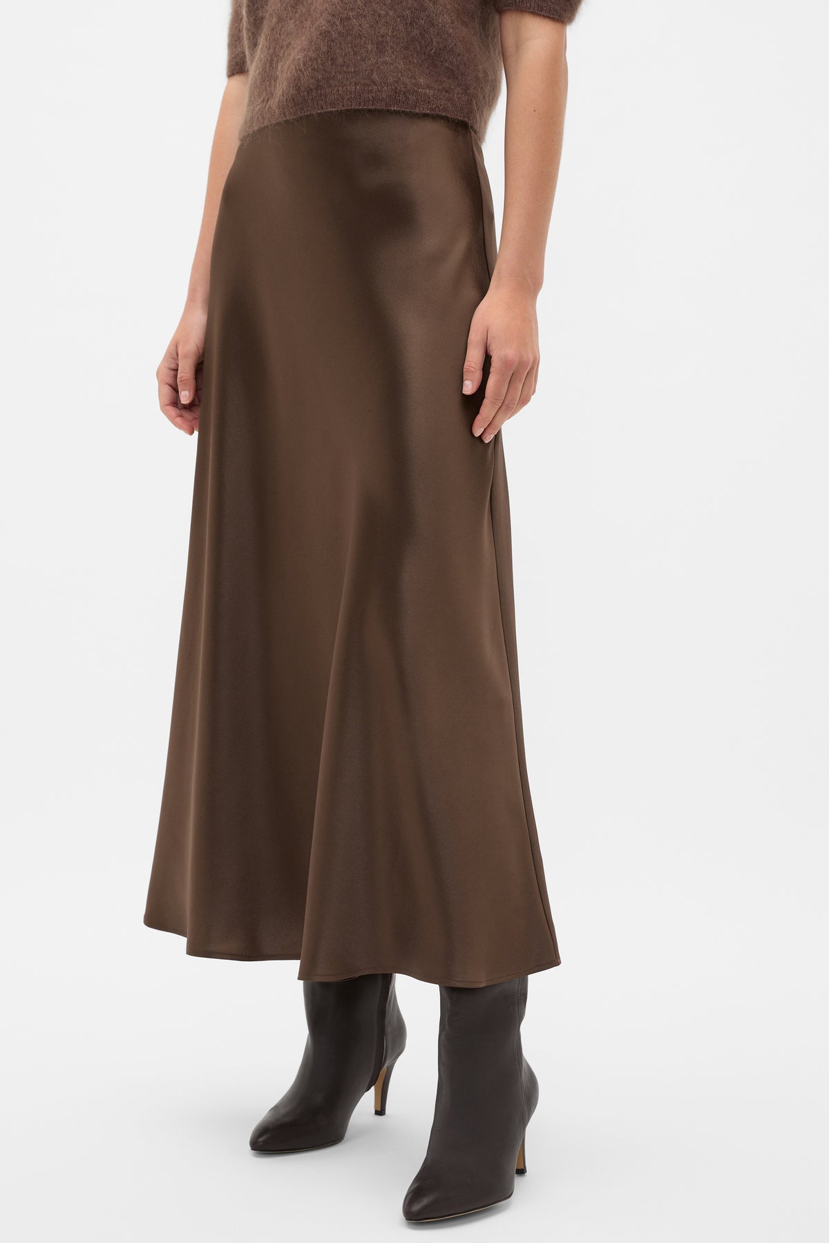 Satin Midi Skirt