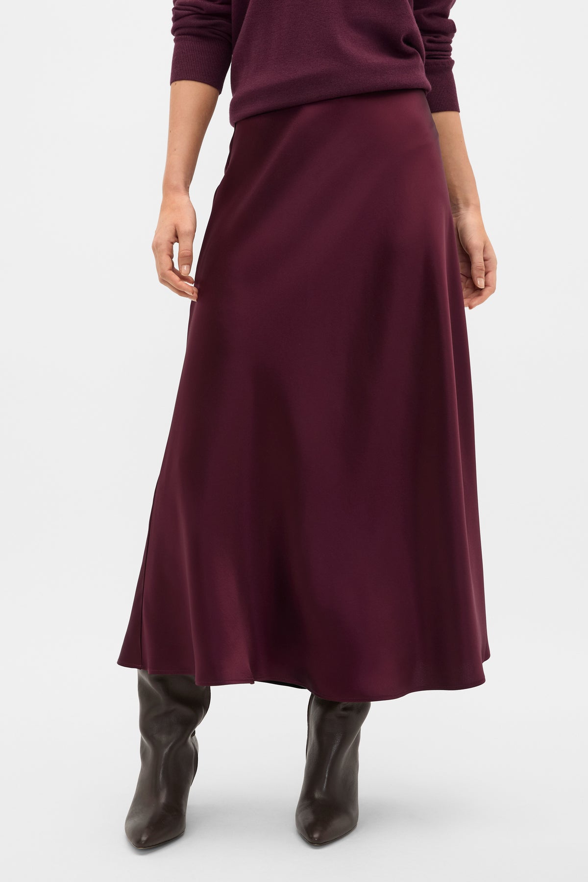 Satin Midi Skirt