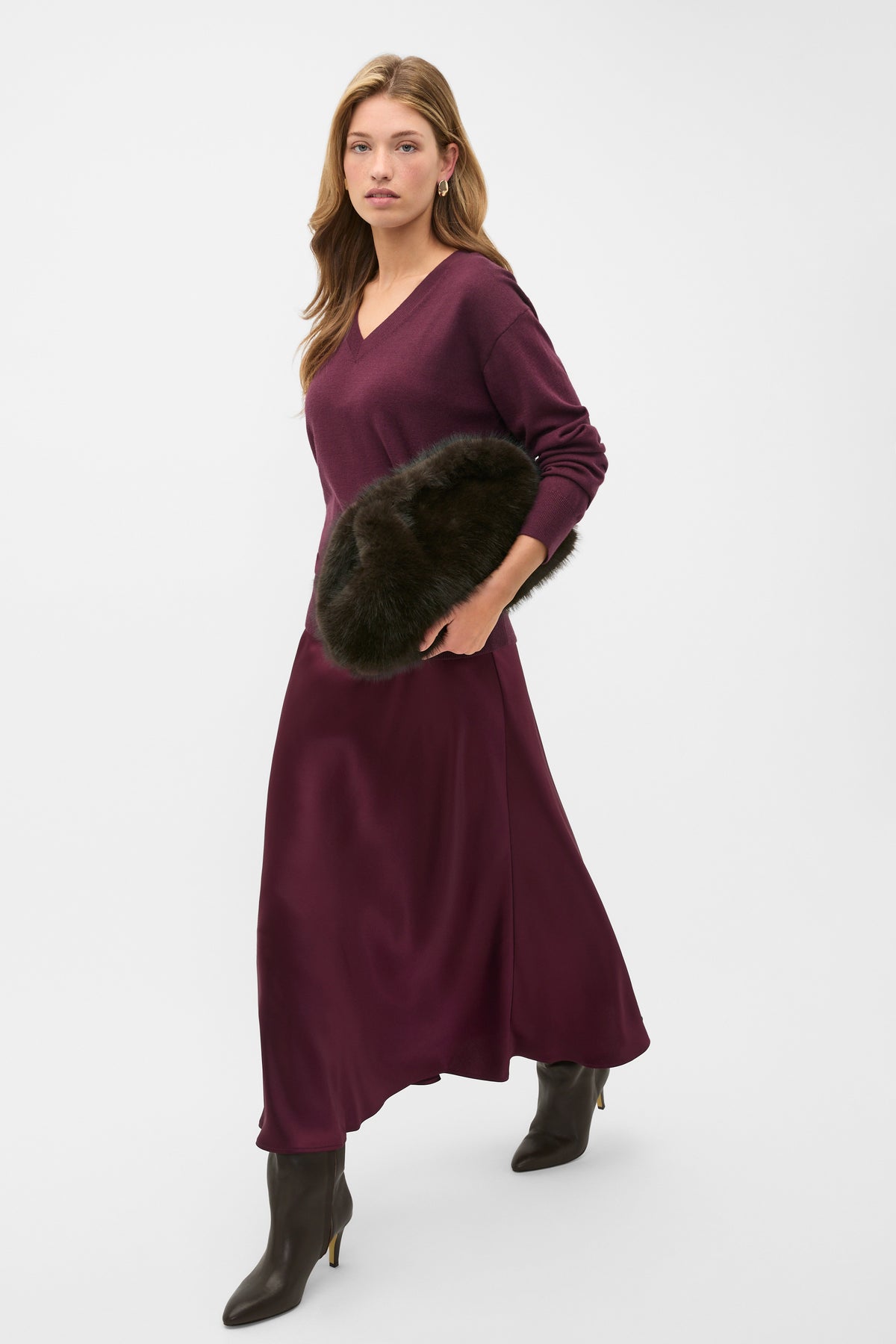 Satin Midi Skirt