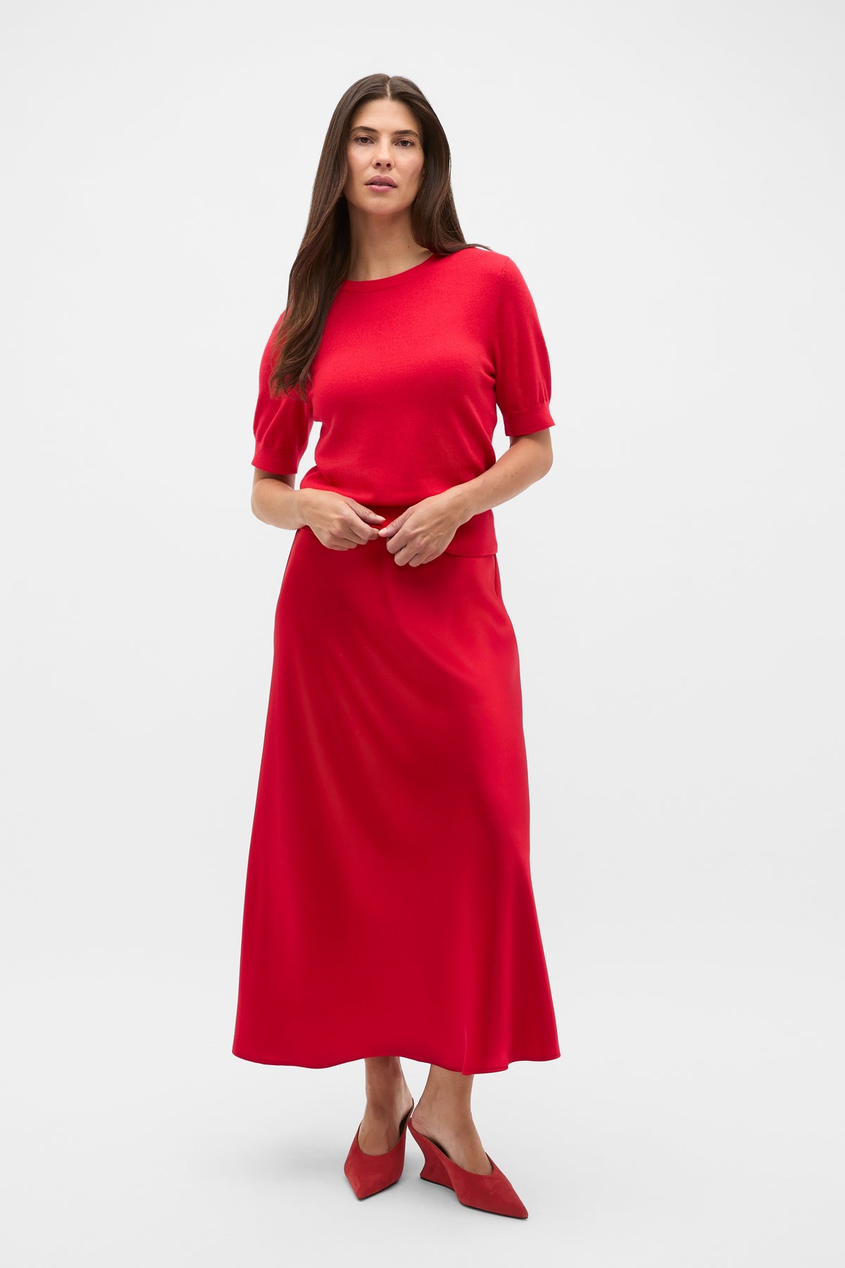 Satin Midi Skirt