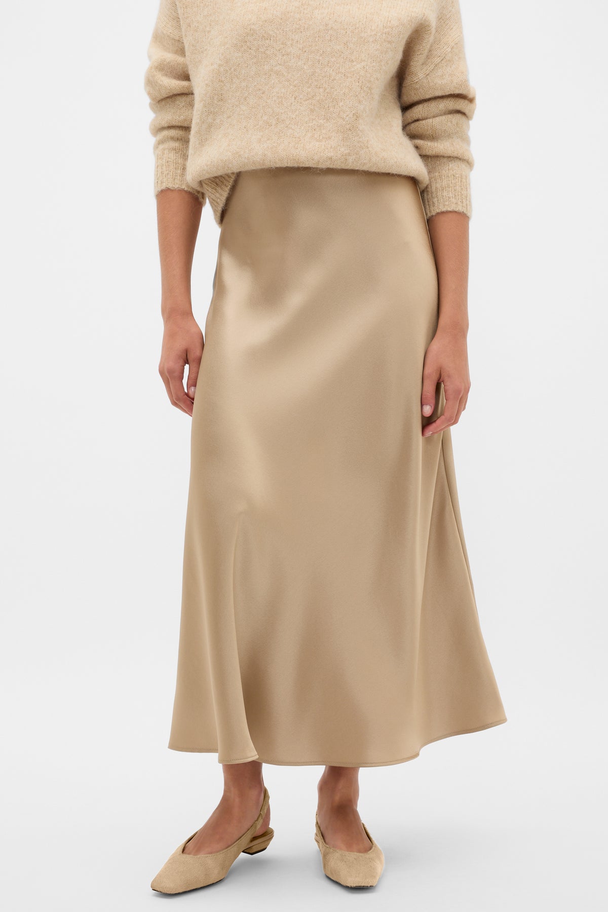 Satin Midi Skirt