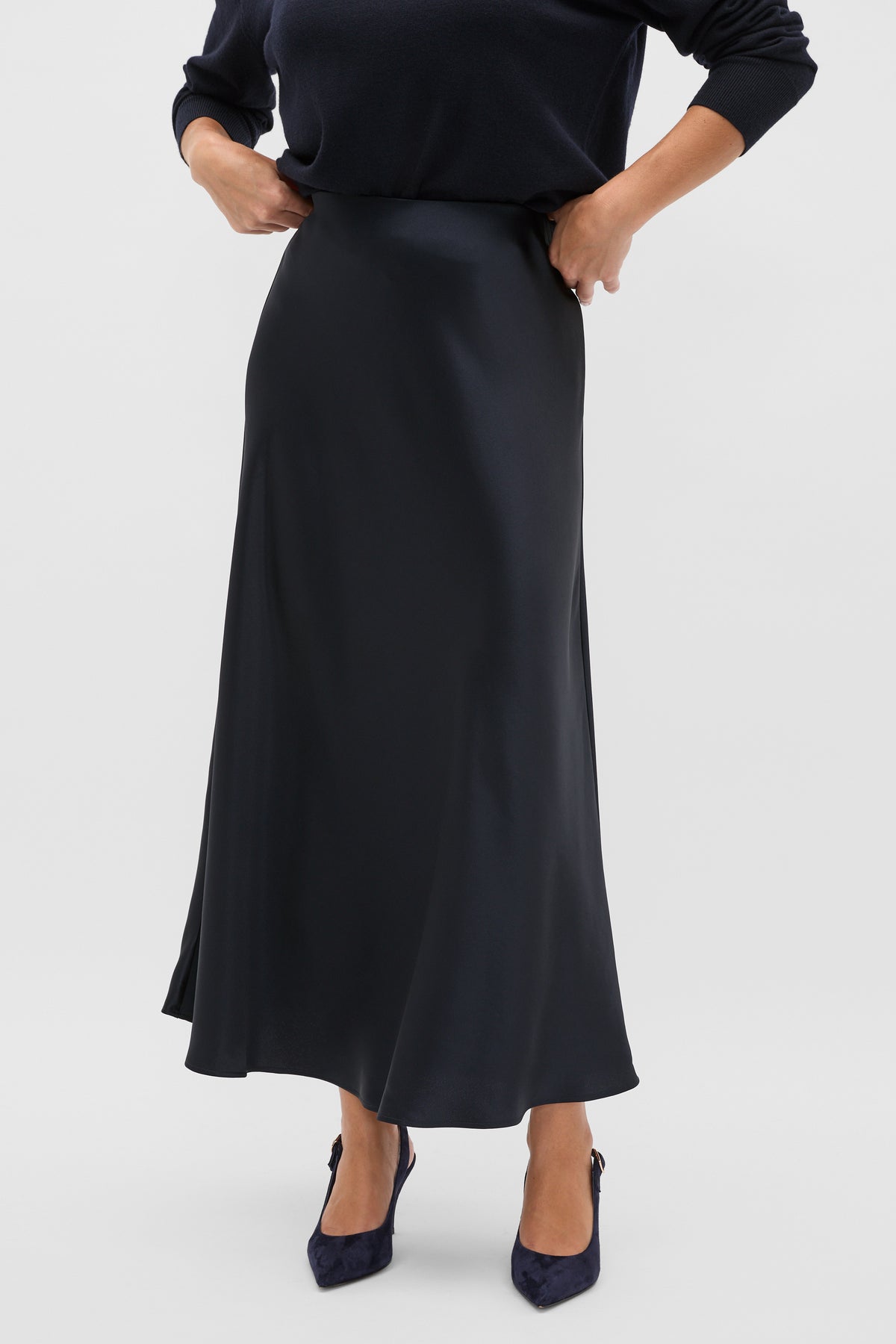 Satin Midi Skirt