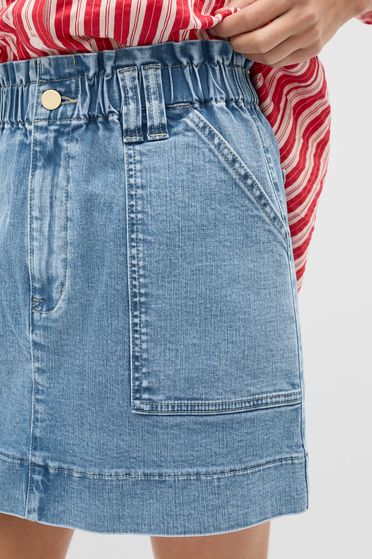 Denim Paperbag Mini Skirt