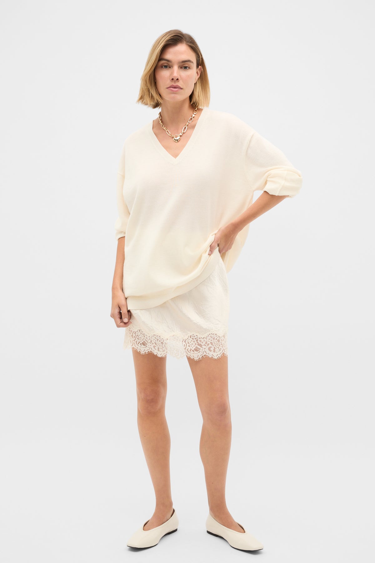 Lace Trim Mini Skirt