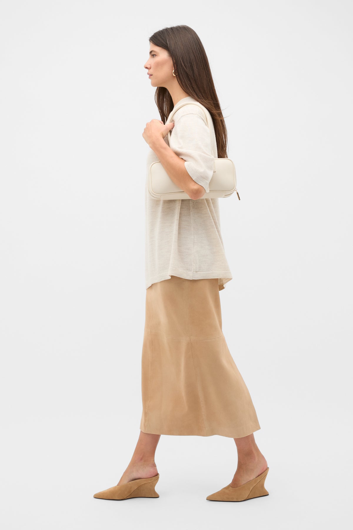 Suede Midi Skirt