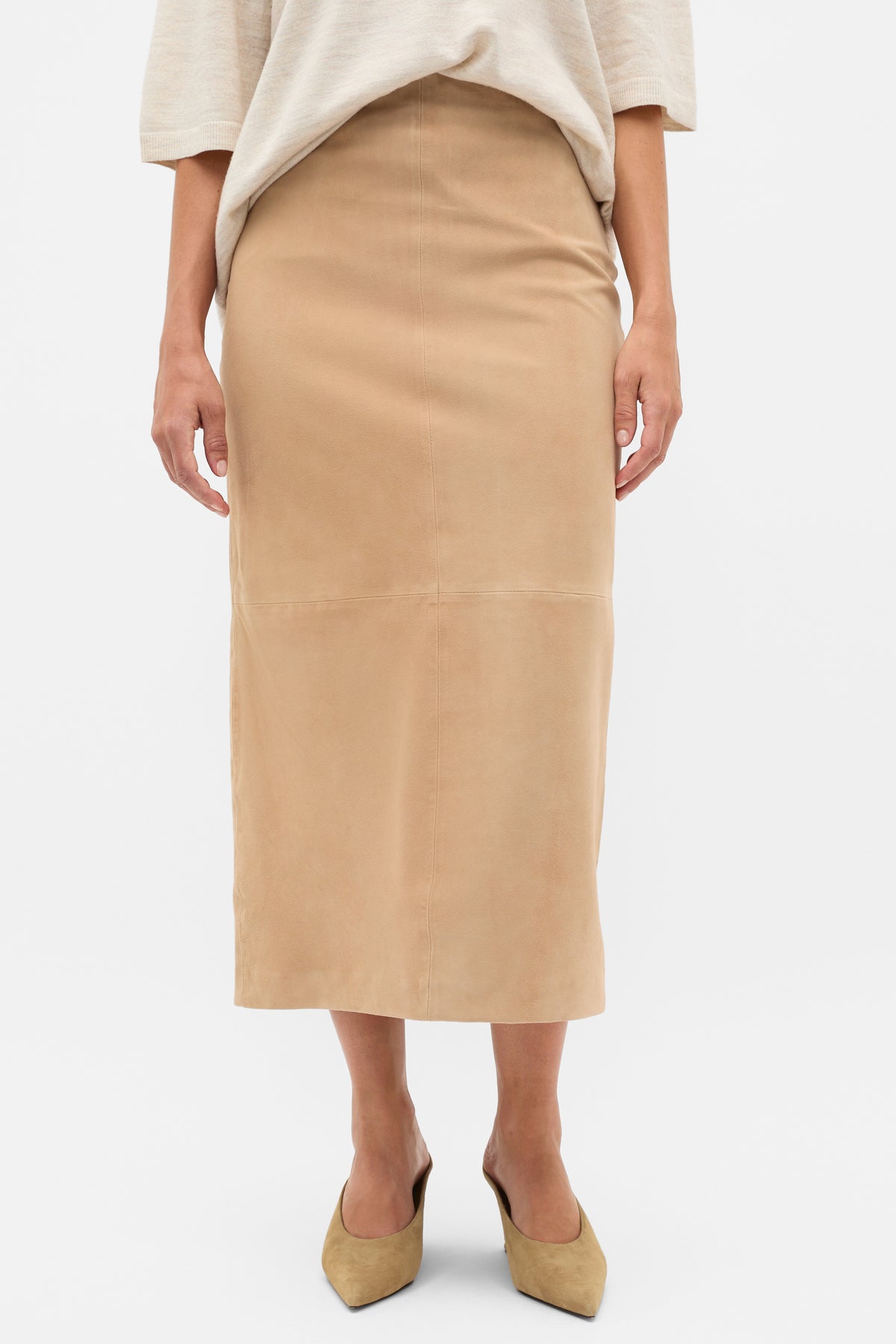 Suede Midi Skirt