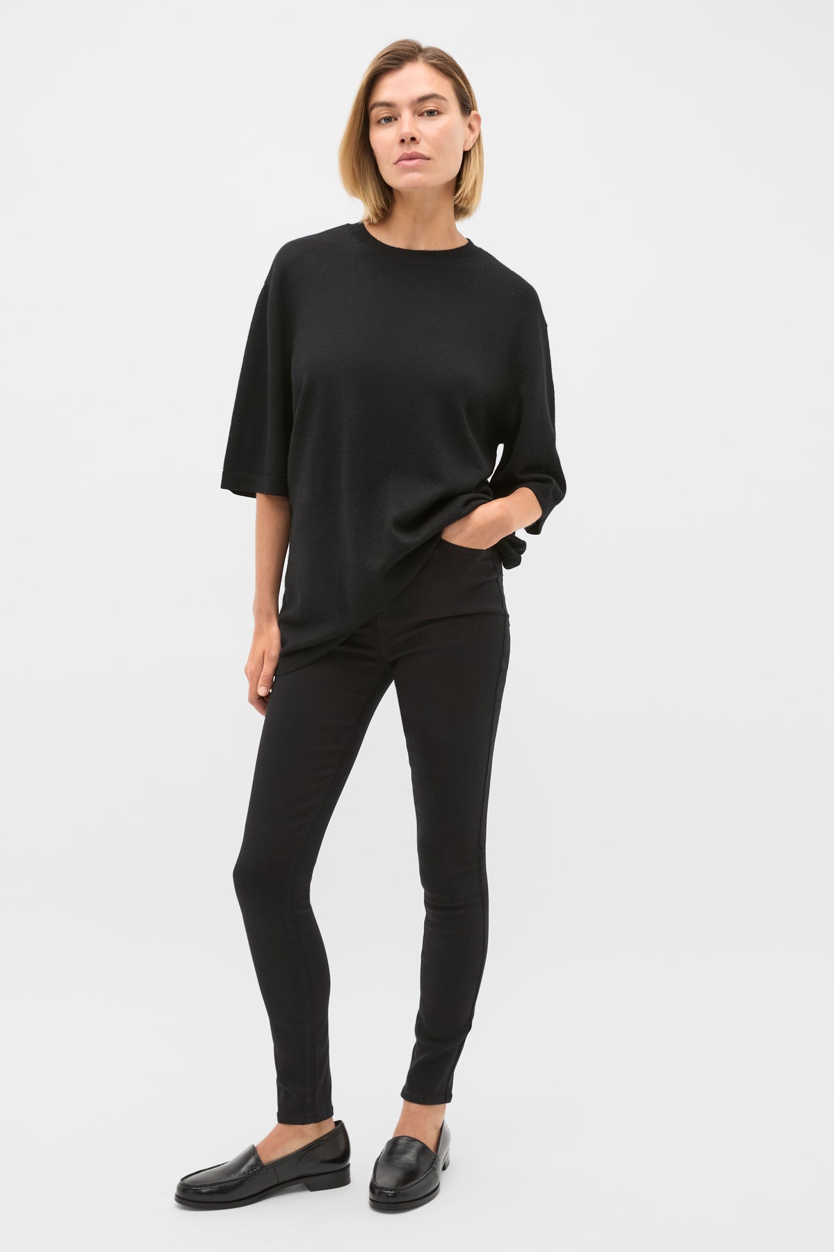 High Waisted Skinny Leg Jean