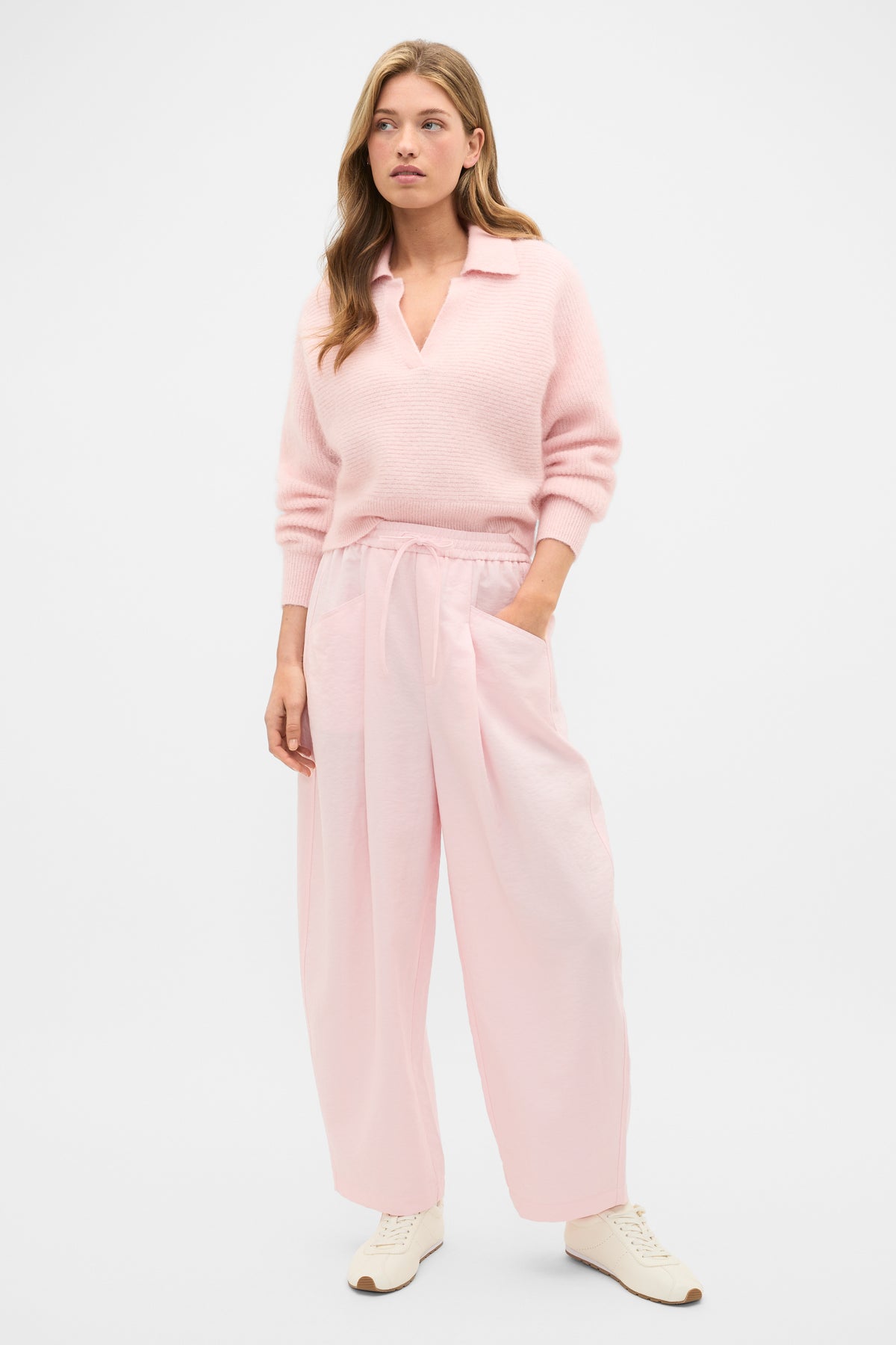 Textured Barrel Pant
