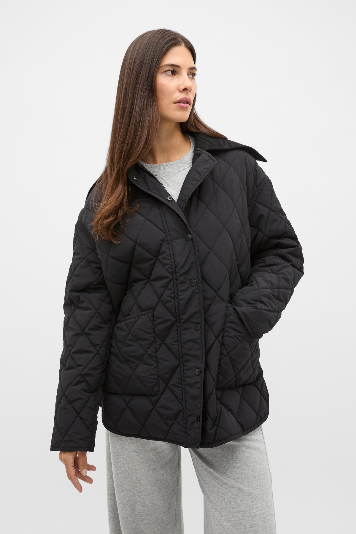 Quilted Rib Collar Jacket