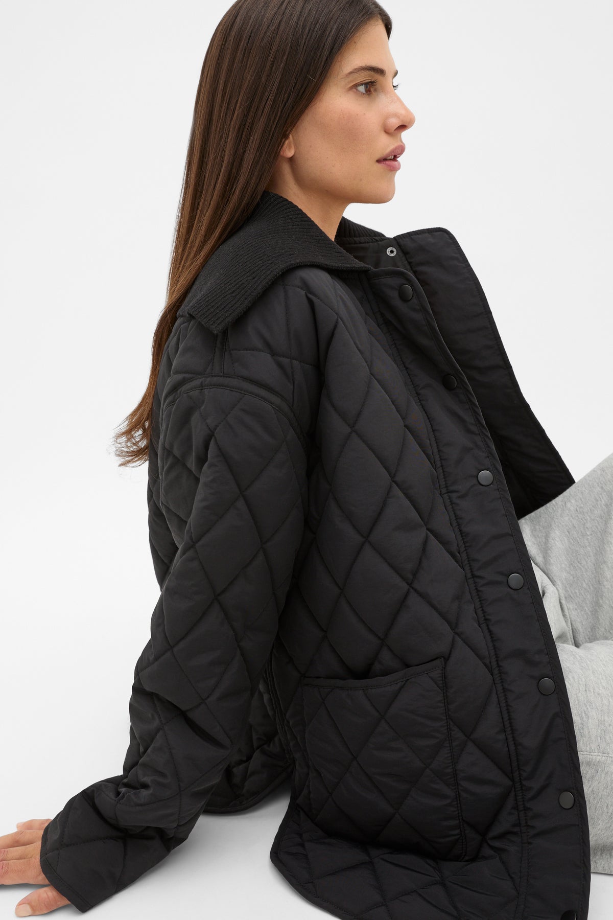 Quilted Rib Collar Jacket