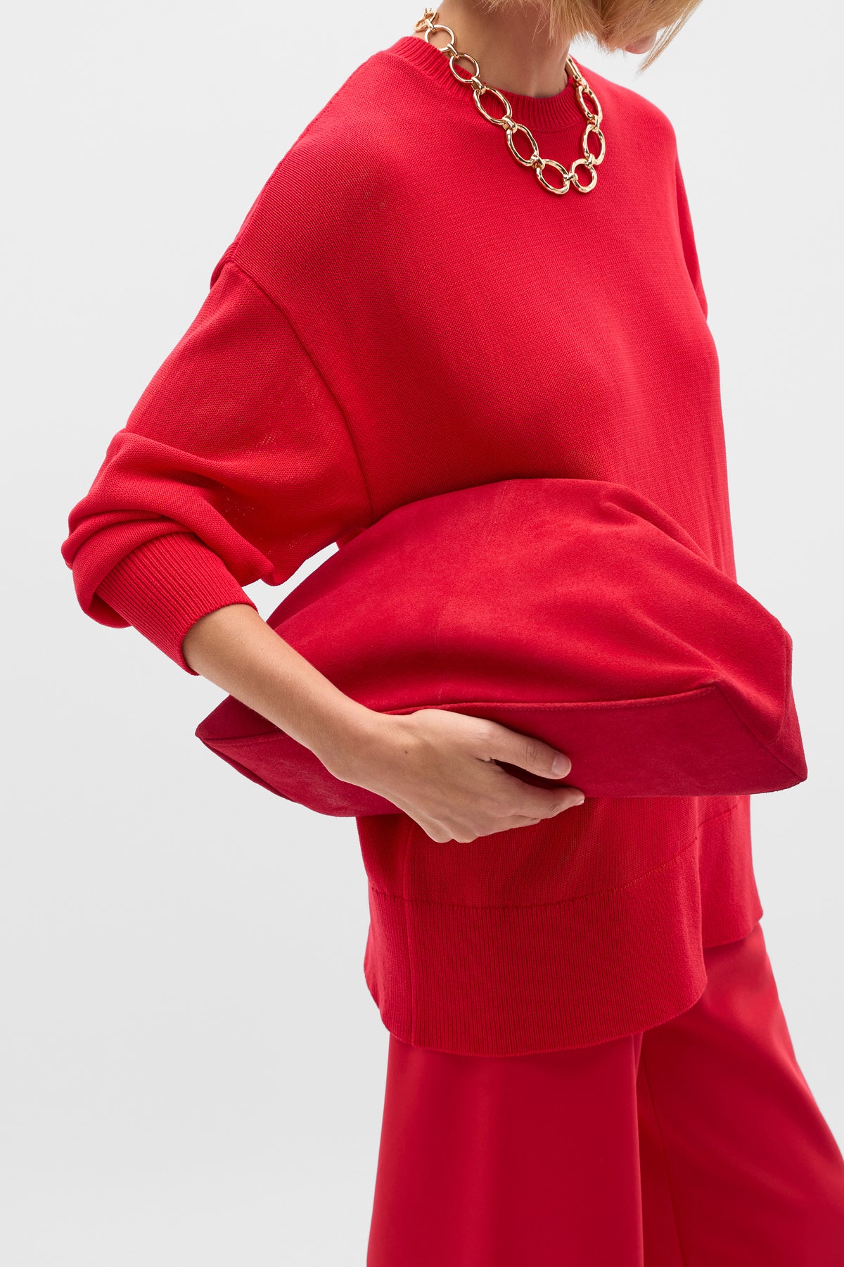 Suede Rounded Clutch