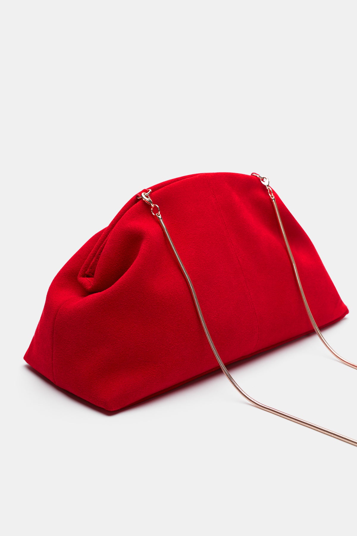 Suede Rounded Clutch