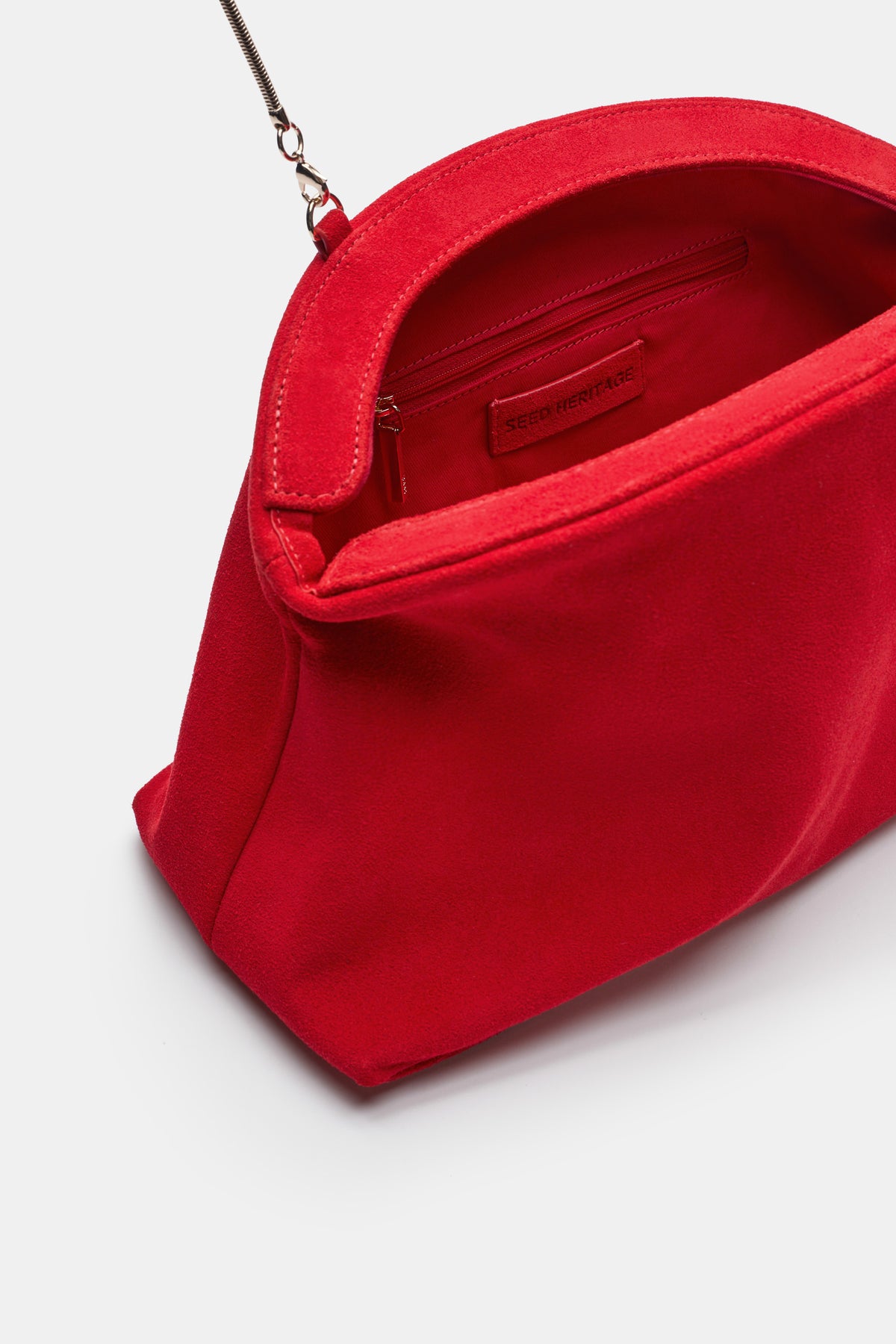 Suede Rounded Clutch